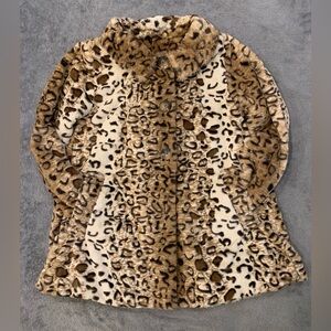 Leopard Print Faux Fur Jacket